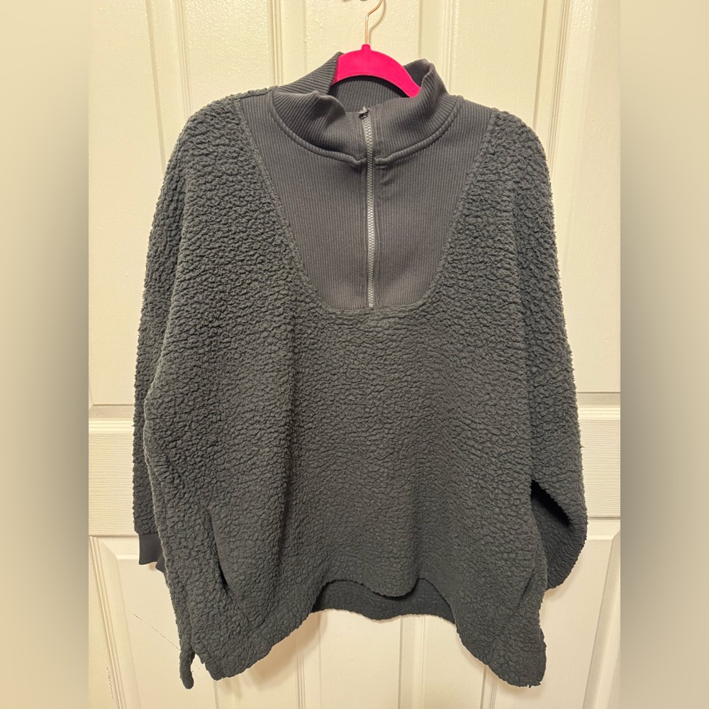 Aerie Sherpa Quarter Zip Sweater (oversized)
